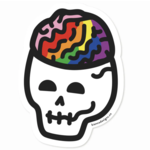 Bianca's Design Shop Queer Brain Skull Stickers