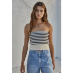 By Together Stacie Tube Top-Cream/Navy