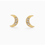 Amano Studio Crescent Moon Crystal Stud Earrings
