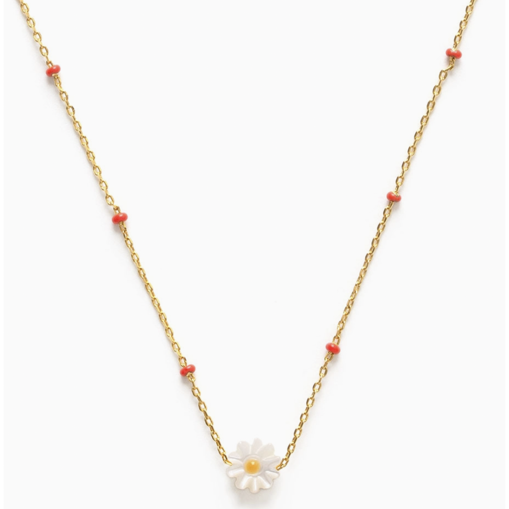 Amano Studio Daisy Enamel Chain Necklace Pink