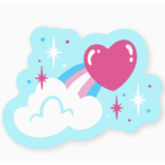 A Fink & Ink Trans Sparkle Heart Sticker