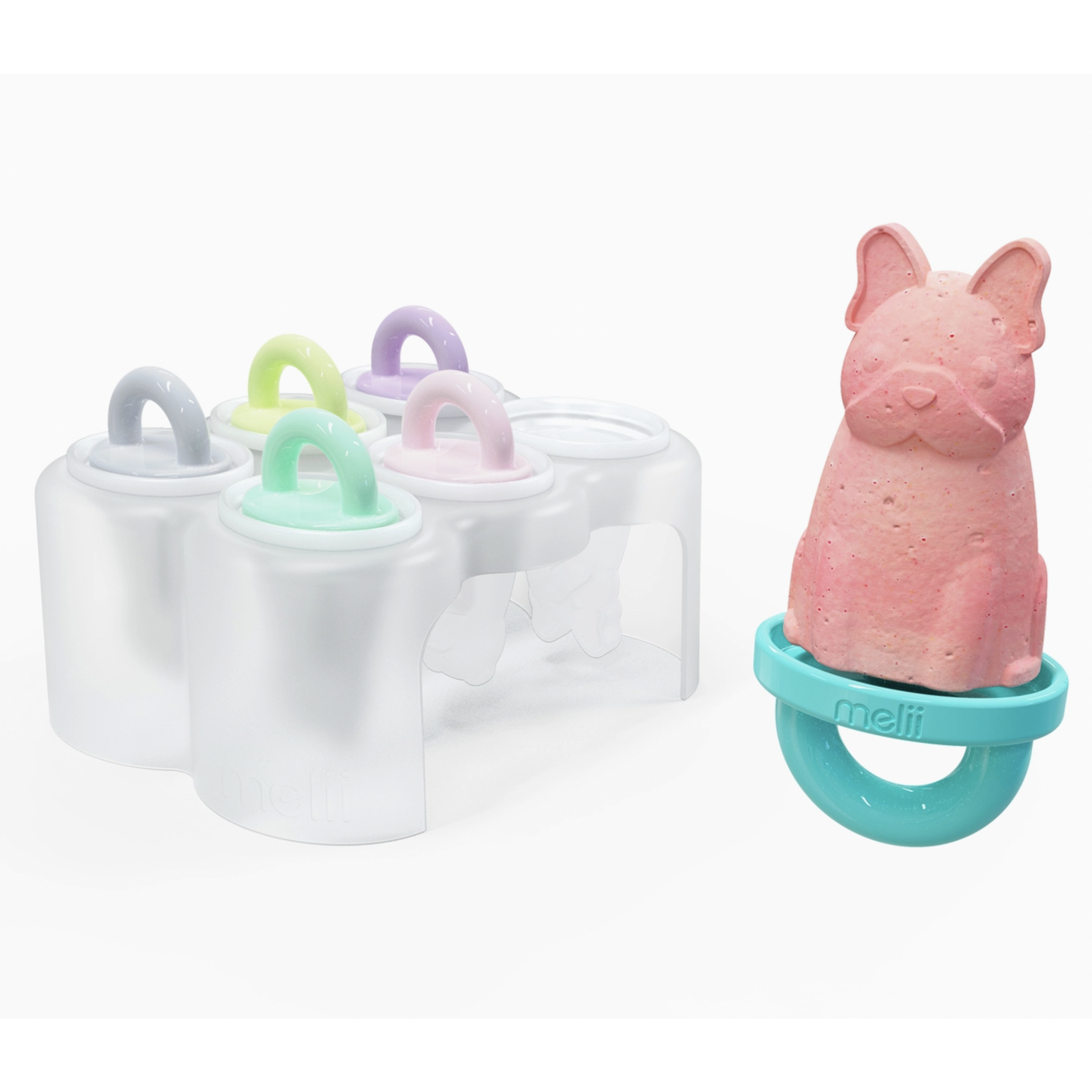 Melii 6 Piece Animal Ice Pops with Tray