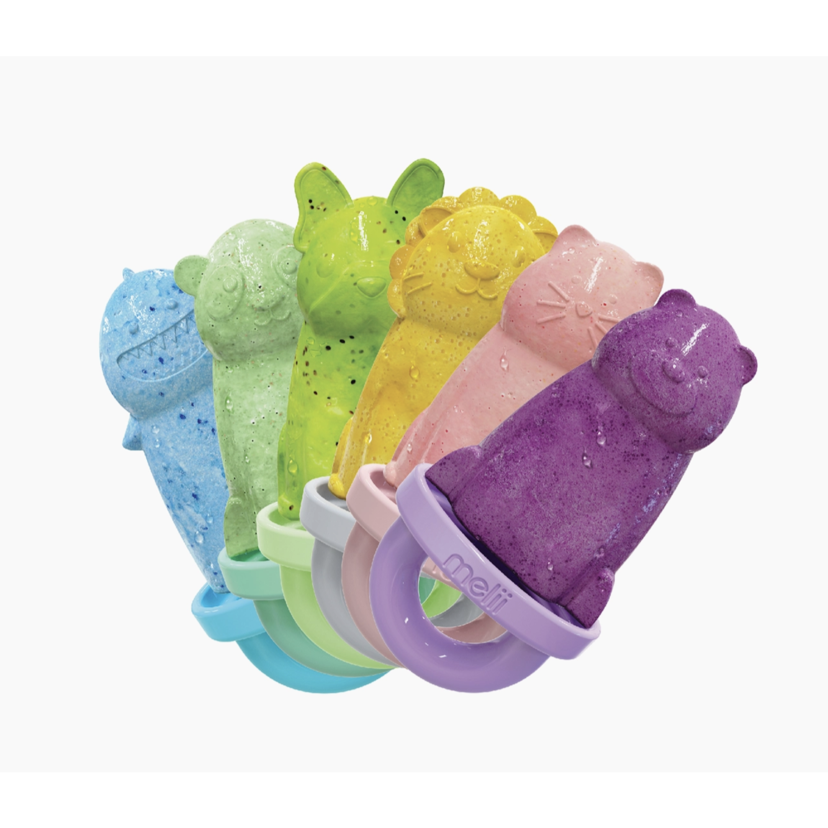 Melii 6 Piece Animal Ice Pops with Tray