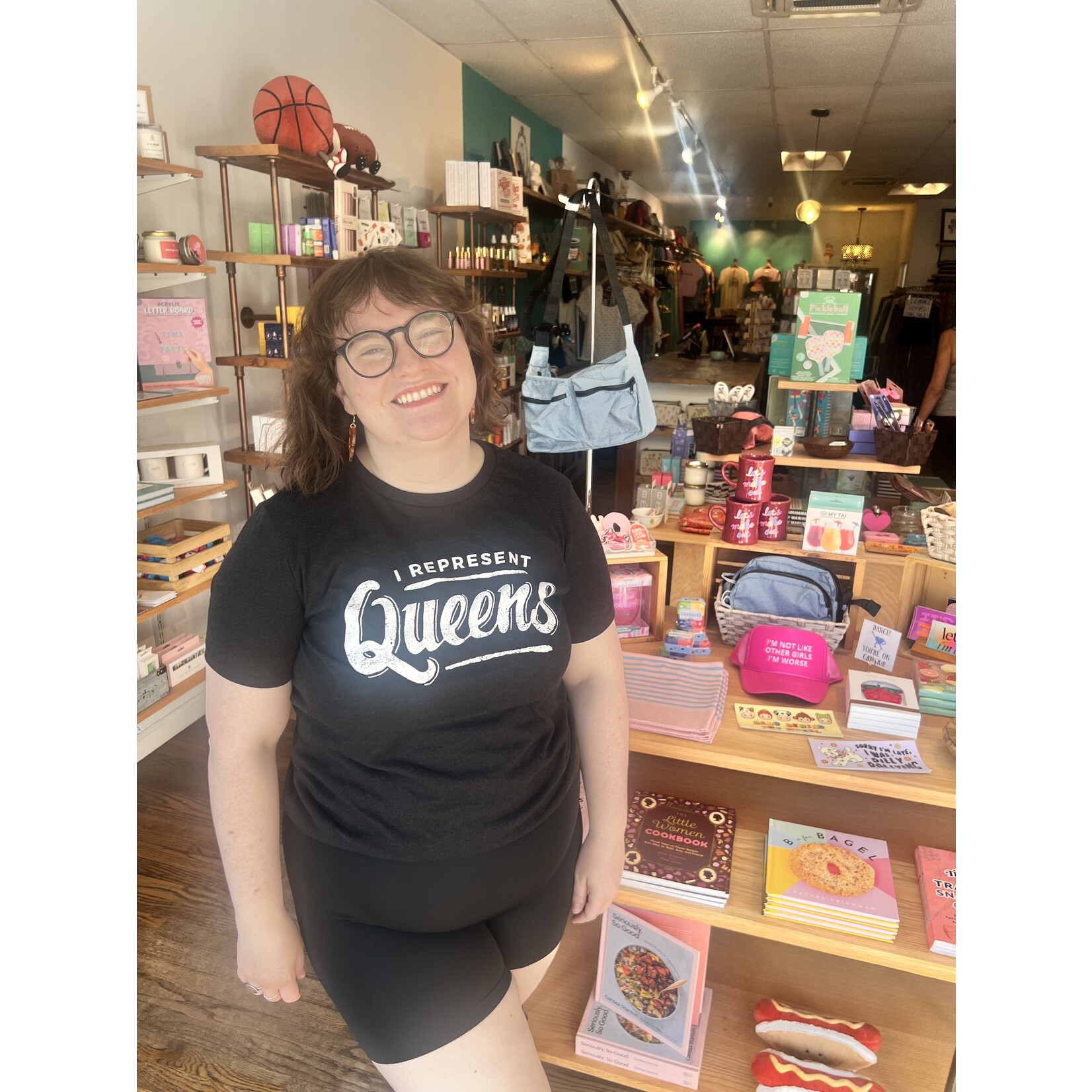Design Brand Print Women's I Represent Queens - Black Heather