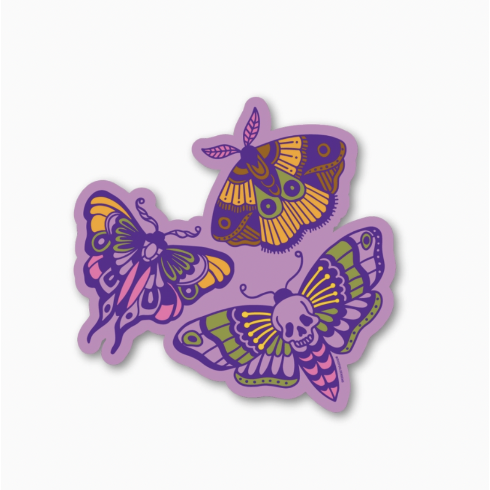 Golden Gems Moth Trio Sticker