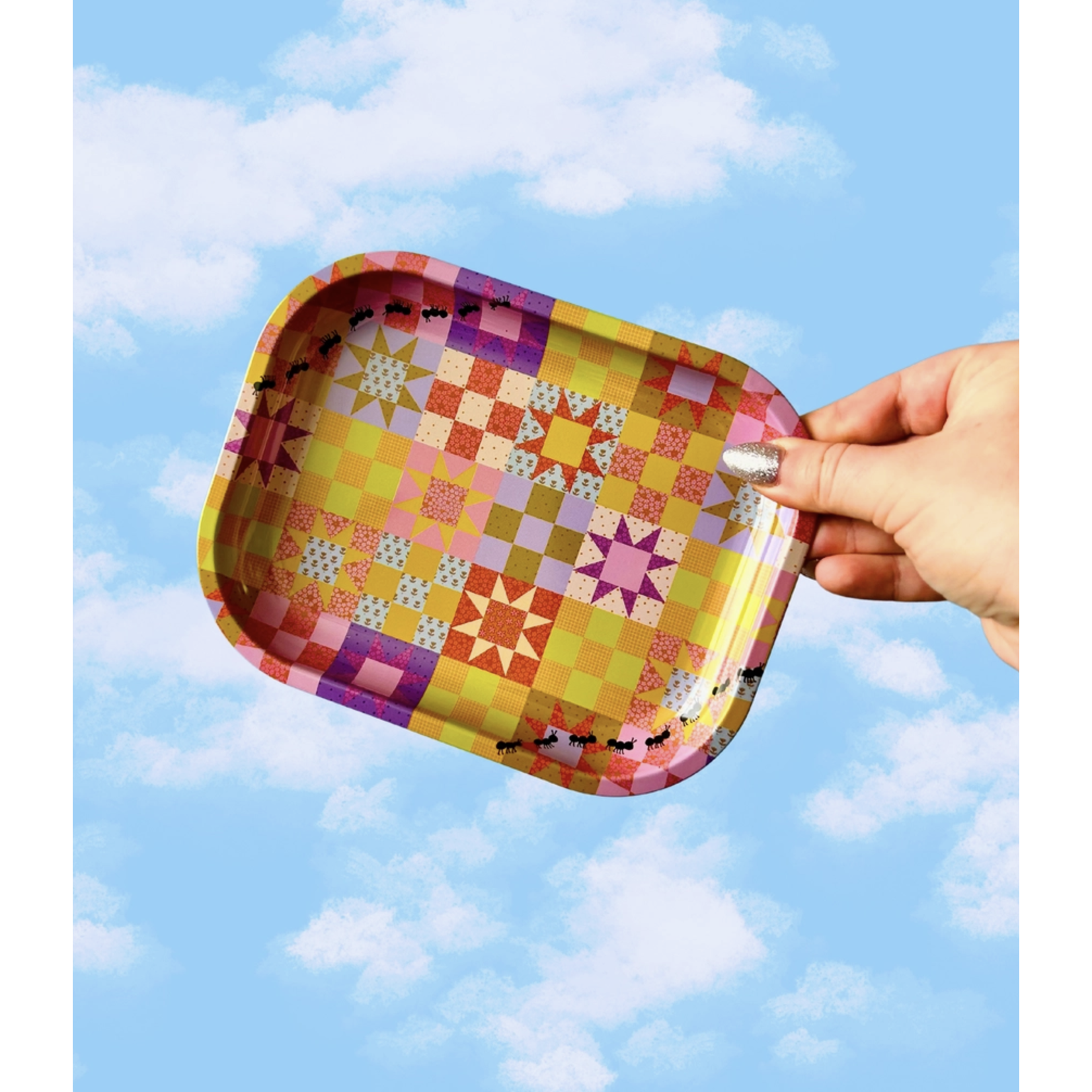 The Peach Fuzz Patchwork Quilt Tray