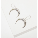 Larissa Loden Eclipse Crescent Moon Earrings Silver
