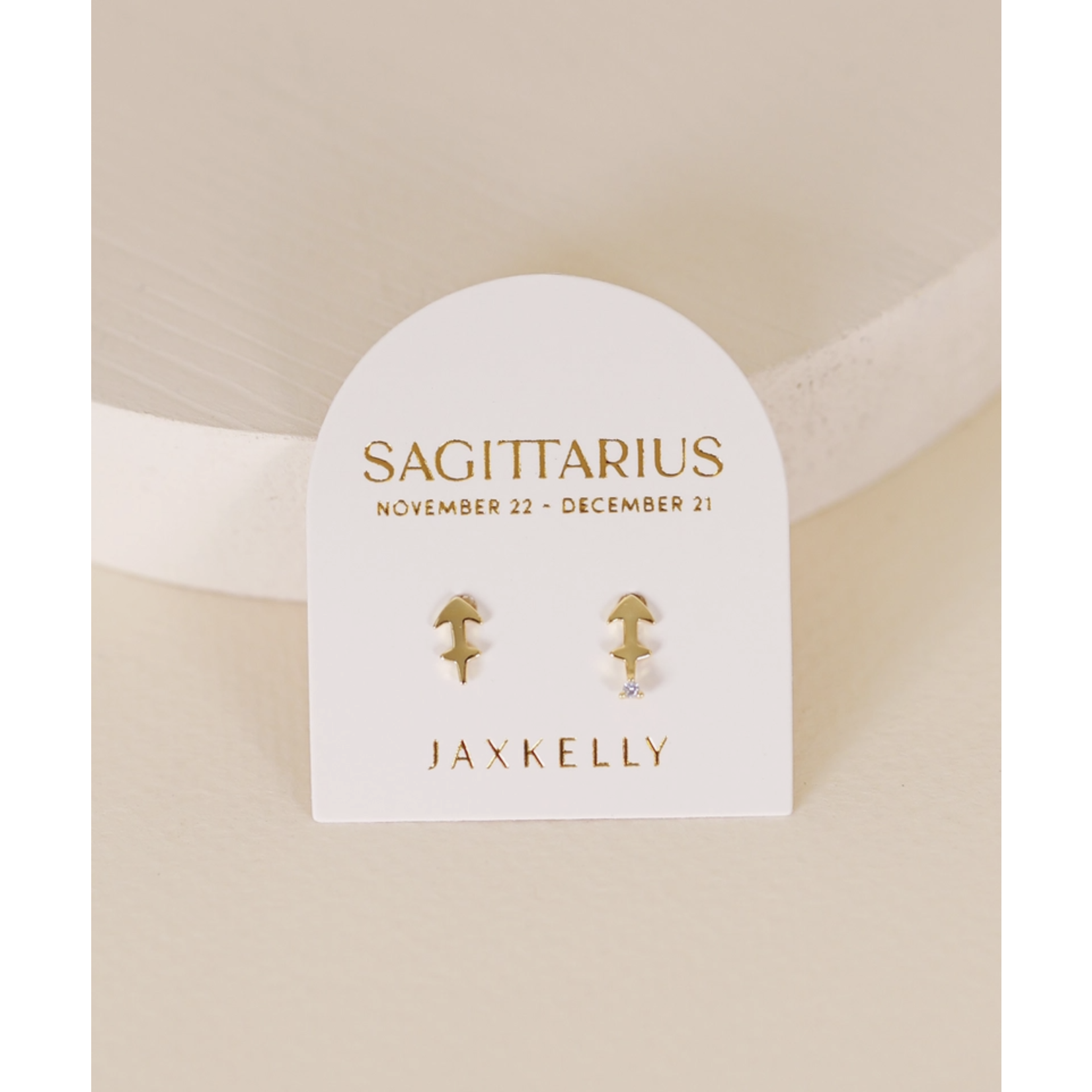 JaxKelly Zodiac Gold Earrings - Sagittarius