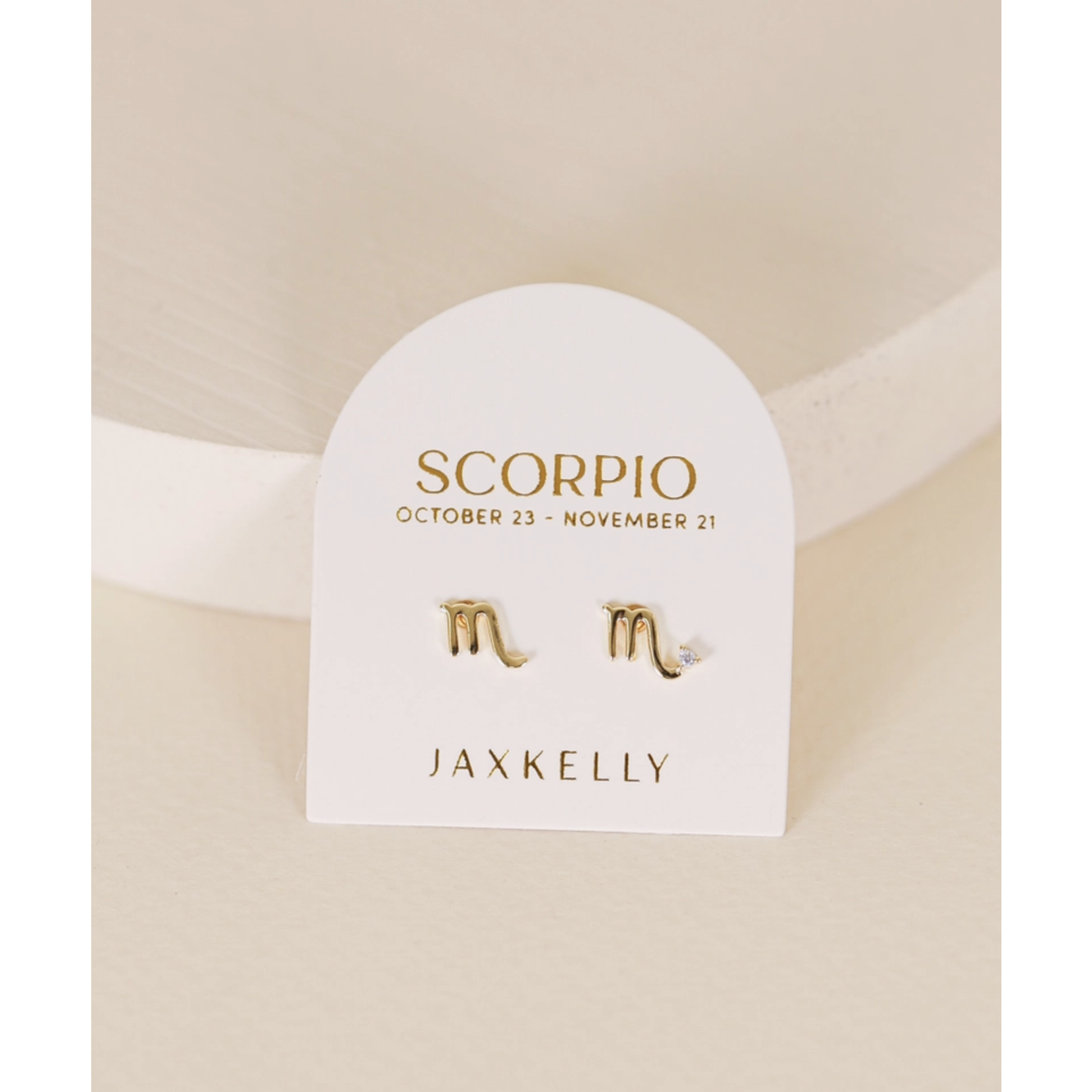 JaxKelly Zodiac Gold Earrings - Scorpio