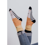 Woven Pear Crew Socks, Candy Corn Stripe