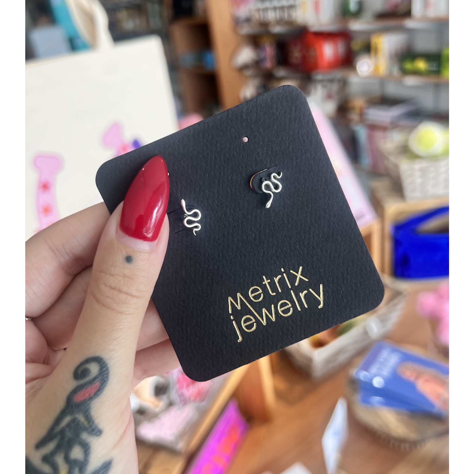 Metrix Jewelry Snake Stud Earrings