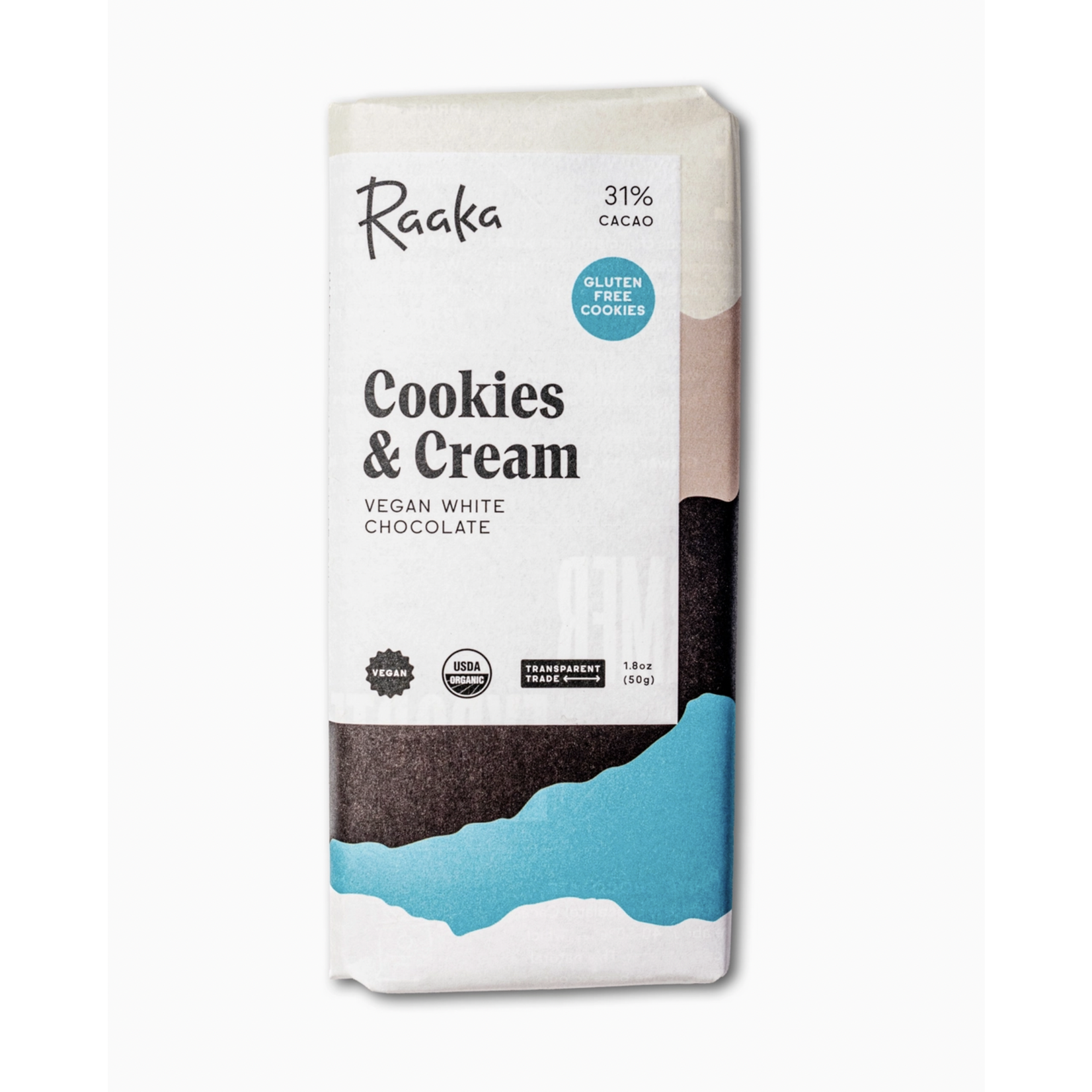 Raaka Chocolate 31% Cookies & Cream White Chocolate Bar
