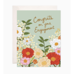 Bloomwolf Studio Floral Engagement Greeting Card