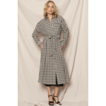 En Creme Plaid Maxi Jacket-Black/White FINAL SALE