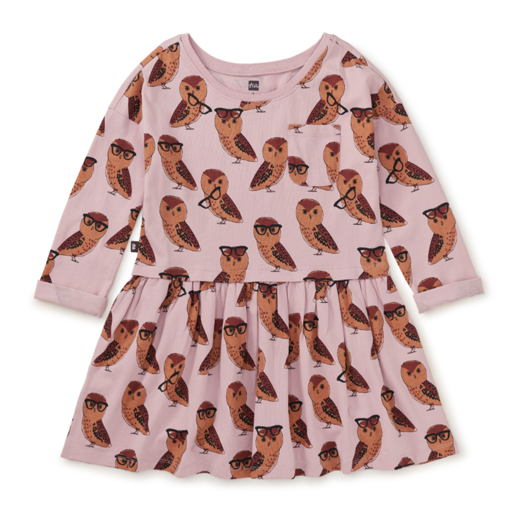 Tea Collection Printed Pocket Play Dress-Owl