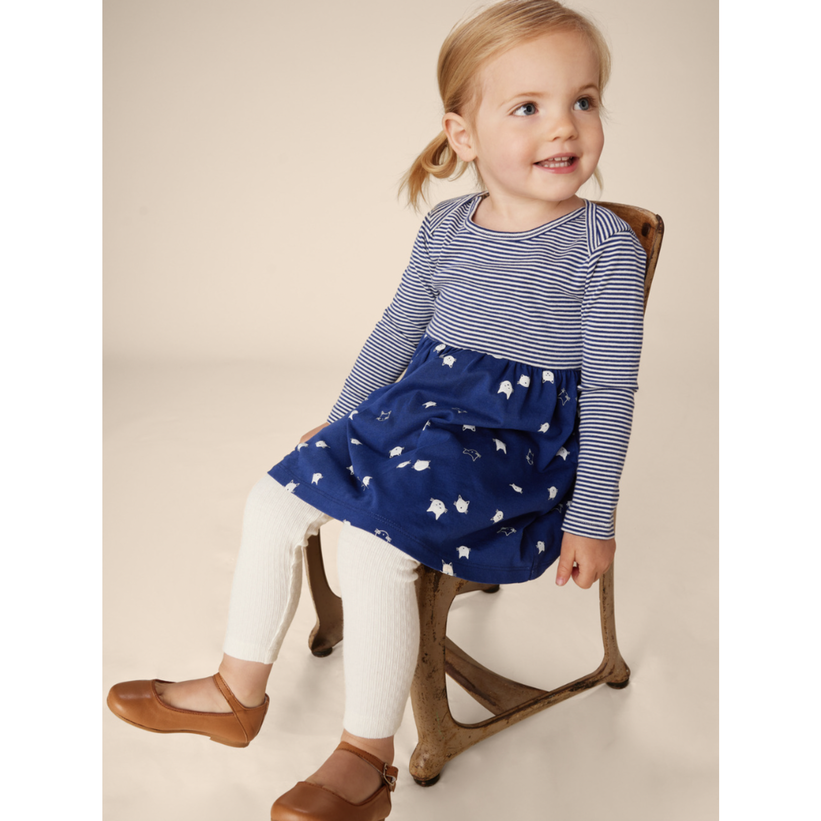 Tea Collection Print Mix Dress-Floating Kitties
