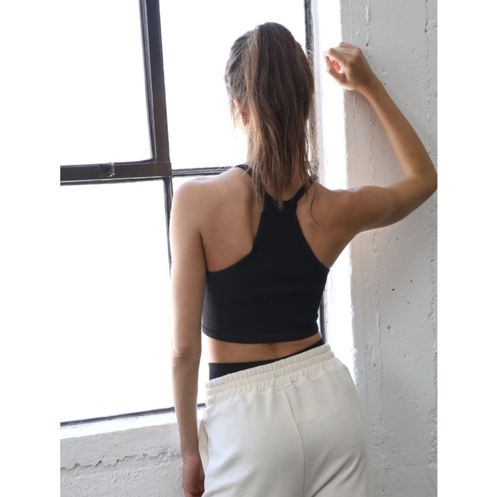 By Together Knock Out Halter Top-Black