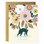 JooJoo Paper Floral Kitty Birthday Greeting Card