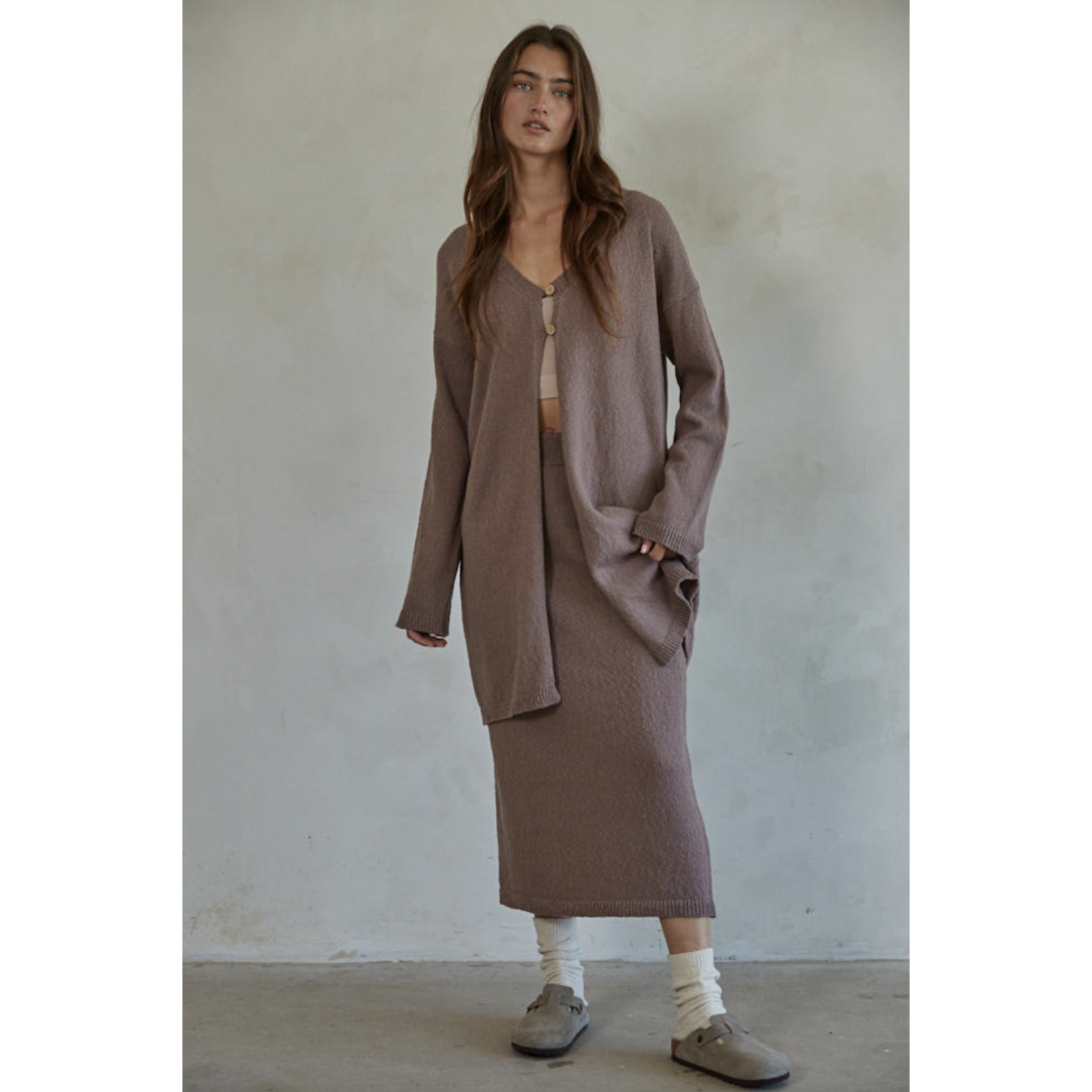 By Together Jamie Cardigan-Dark Mocha - FINAL SALE