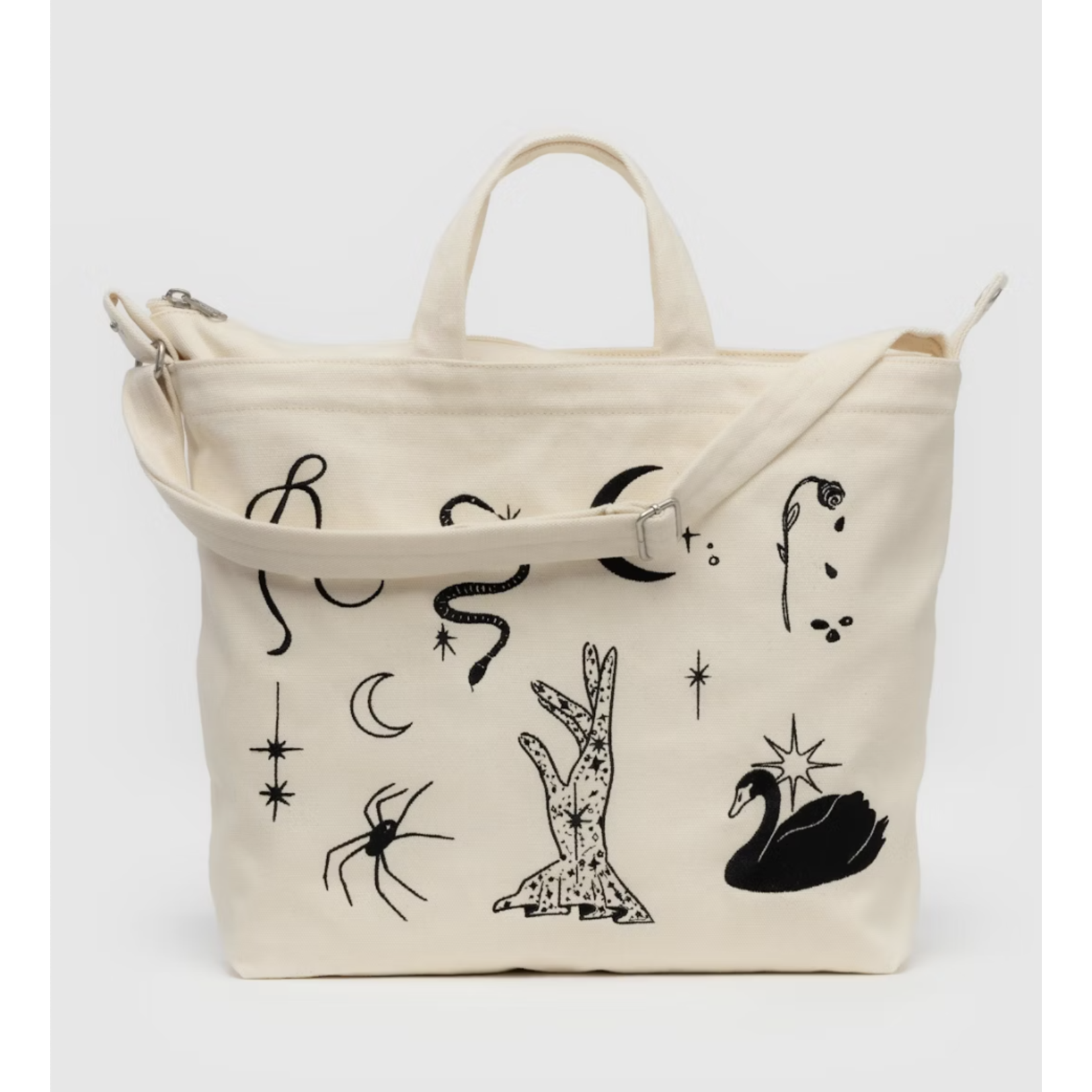 Horizontal Zip Duck Bag Embroidered Ballet Icons The Brass Owl