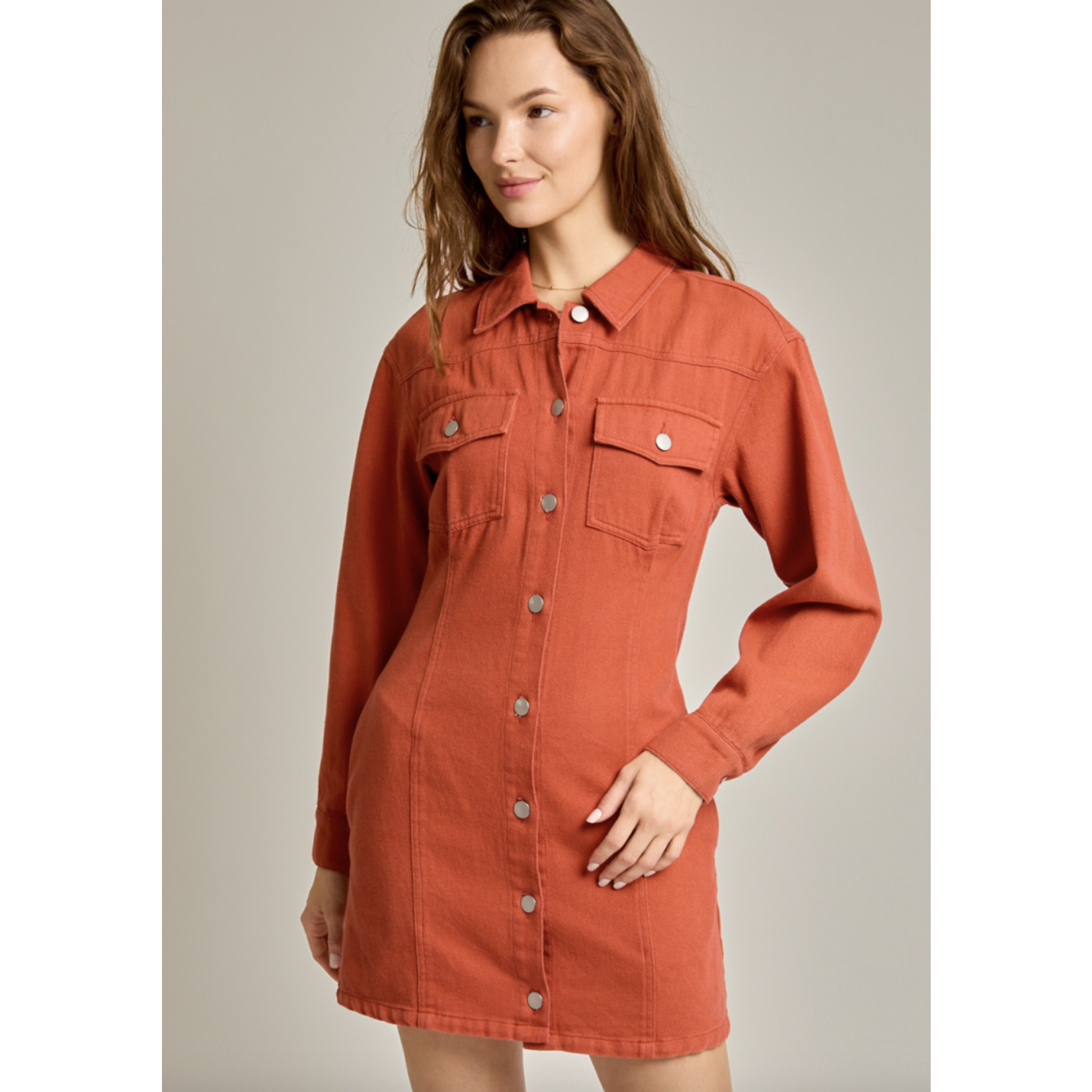 Lelis Maggie Utility Dress-Rust FINAL SALE