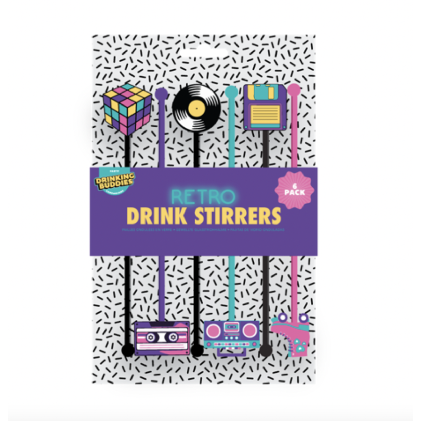 NPW RETRO DRINK STIRRERS-6 PACK FINAL SALE