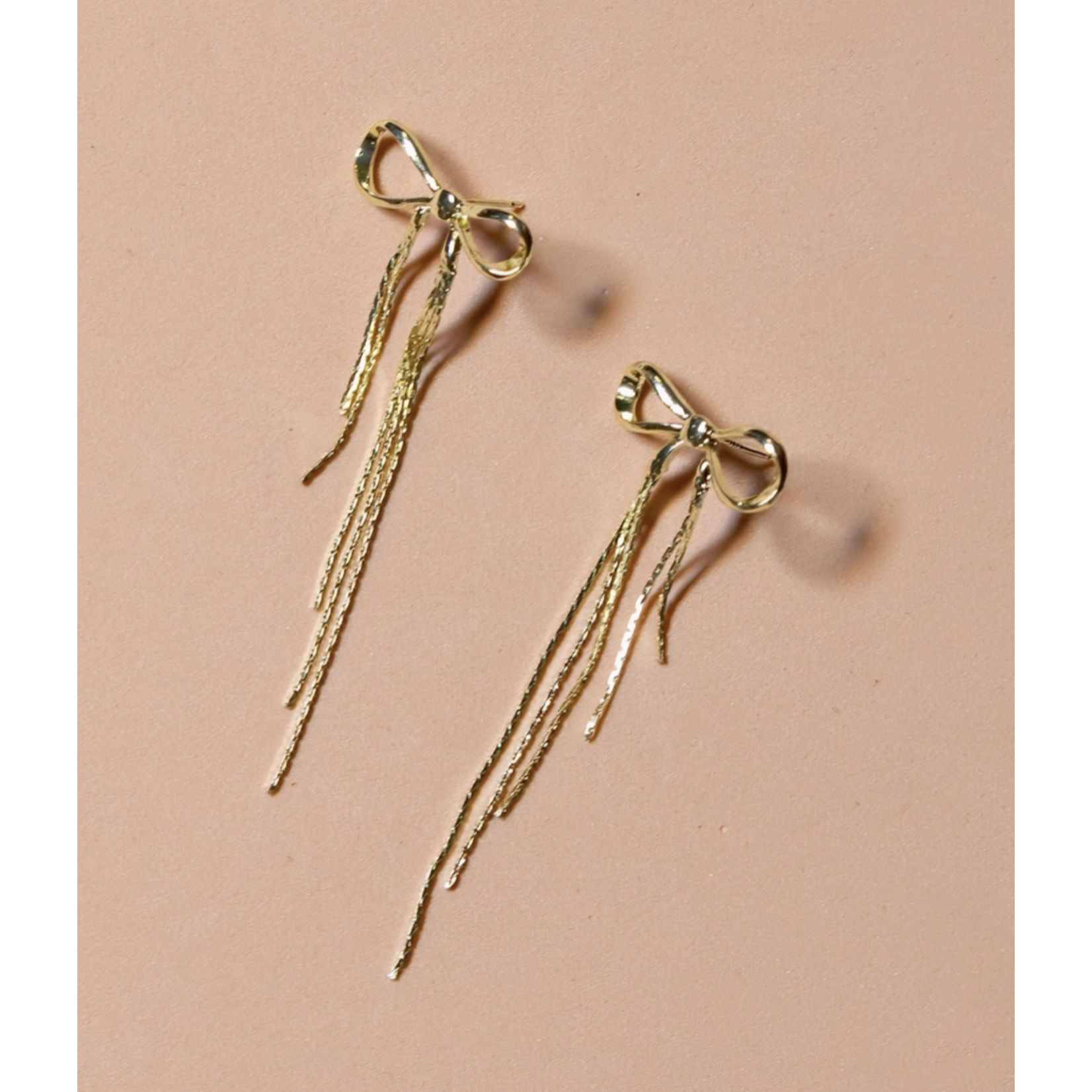Peter and June Disco Bow Stud-Gold Plated