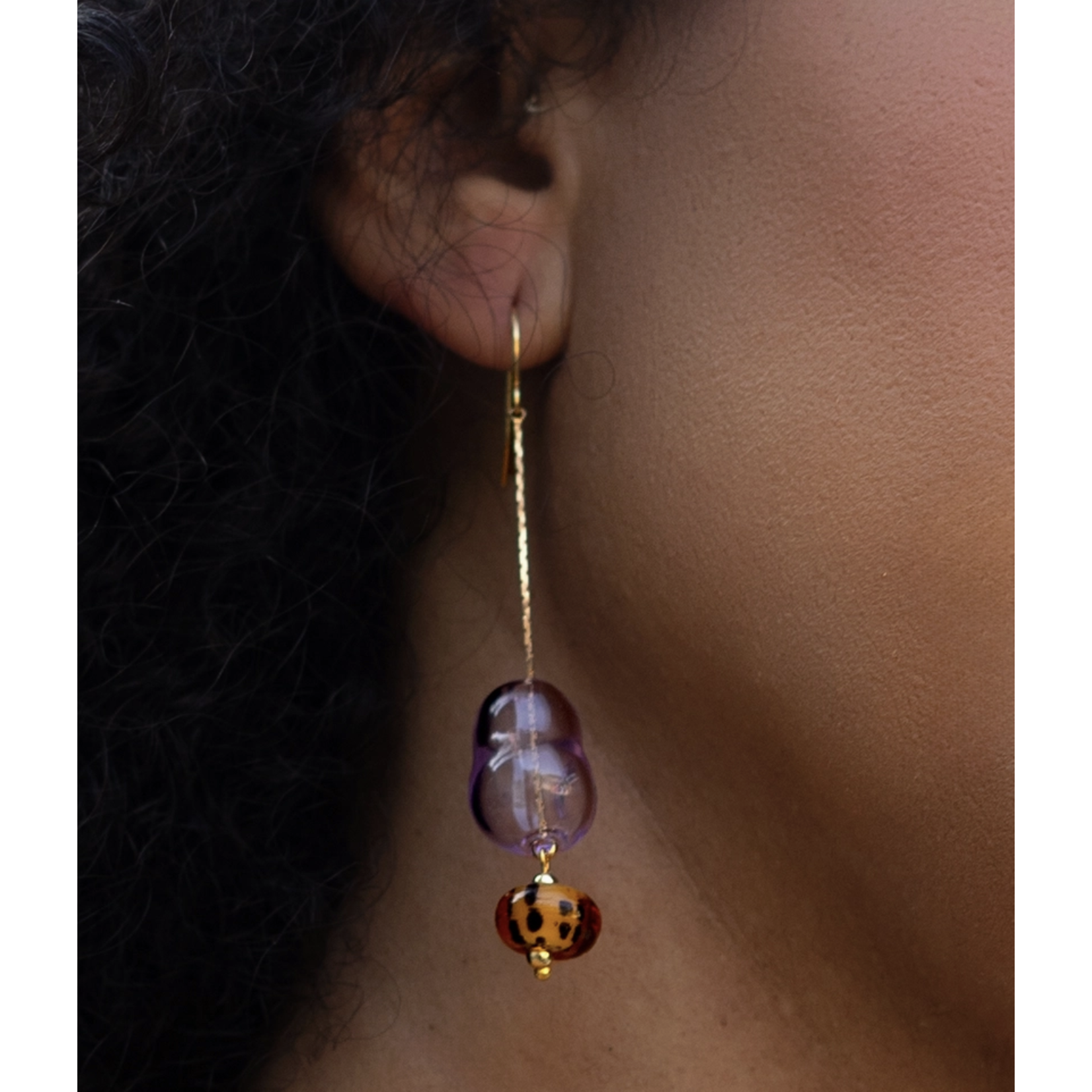 Peter and June Lennox Dangle Earring-Lilac