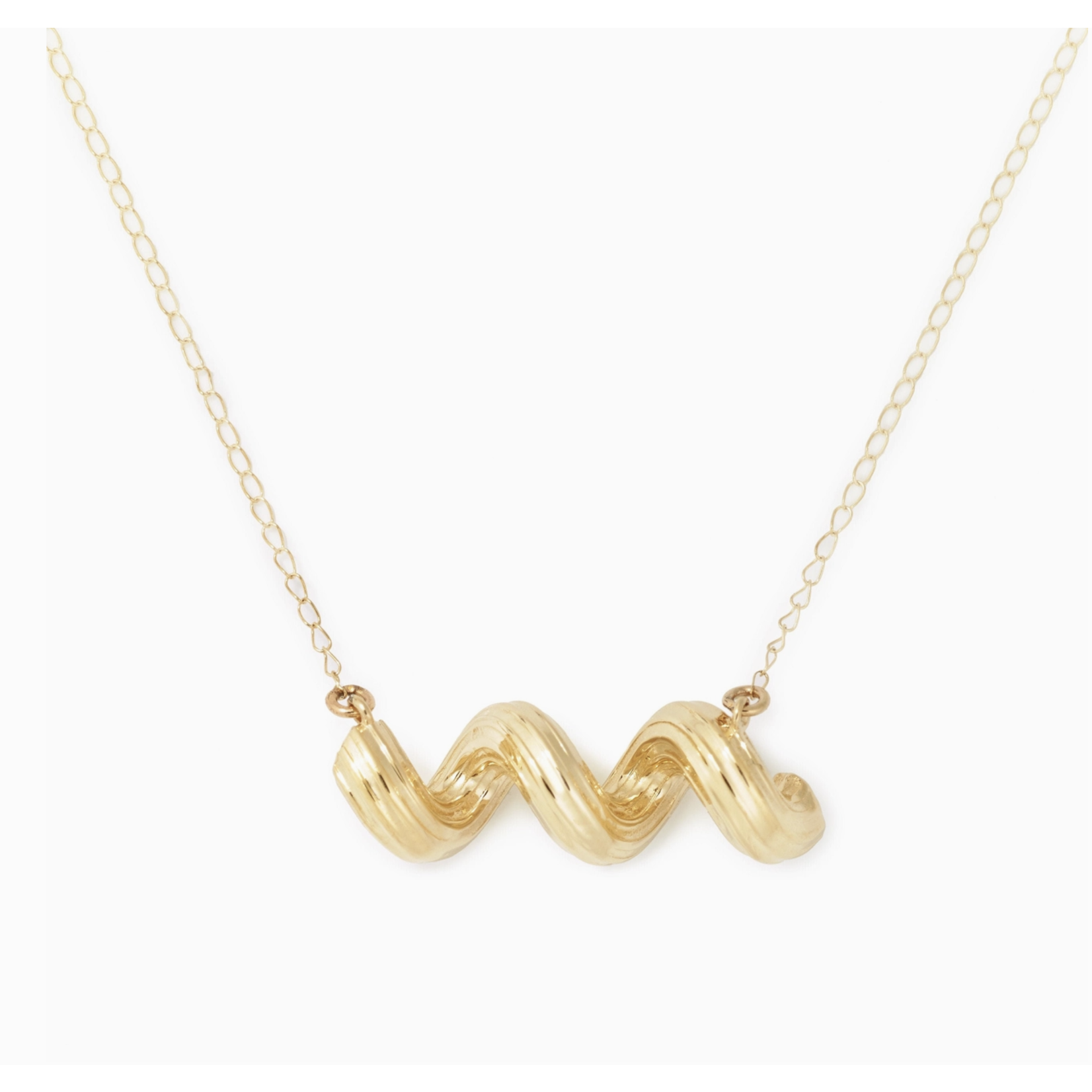 Delicacies Jewelry Cellentani Pasta Necklace-Gold