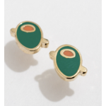 Larissa Loden Olive Enamel Stud Earrings