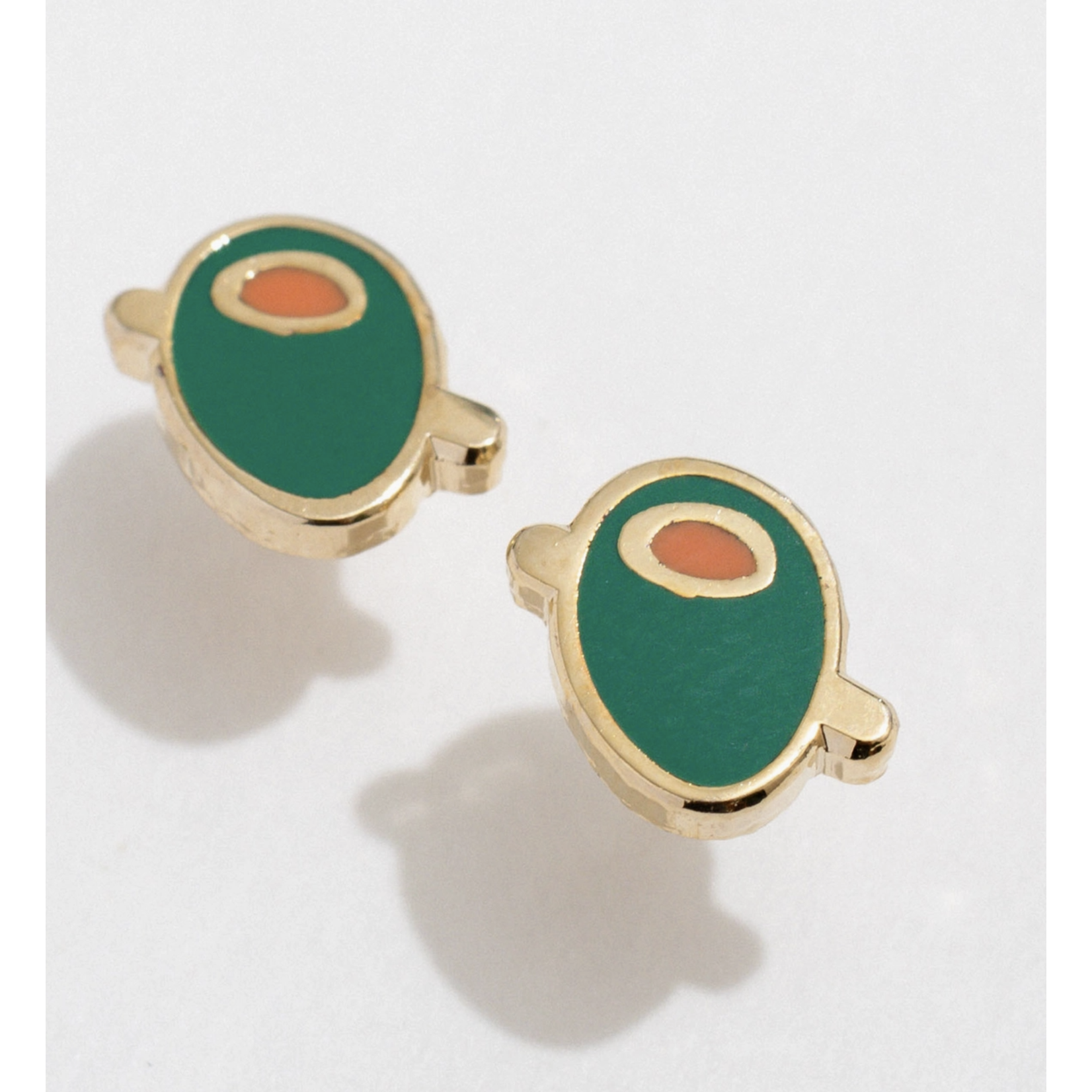 Larissa Loden Olive Enamel Stud Earrings