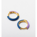 Larissa Loden Enamel Huggie Hoops  Blue/Purple