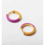 Larissa Loden Enamel Huggie Hoop Pink/Orange