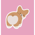 IEJ Studio Cute Corgi Butt Puppy Sticker