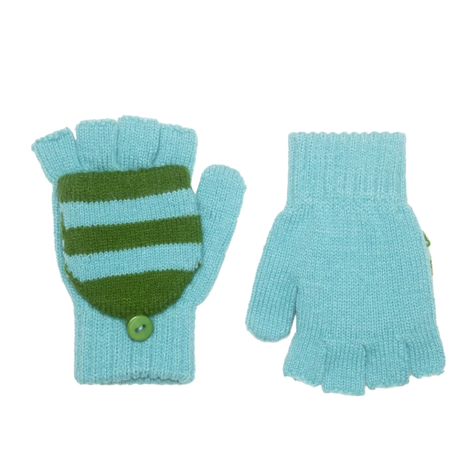 Rockahula Kids Cosy Striped Knitted Gloves Green 3-6 Years-FINAL SALE