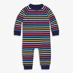 Primary Sweatshirt Romper-Rainbow Stripe