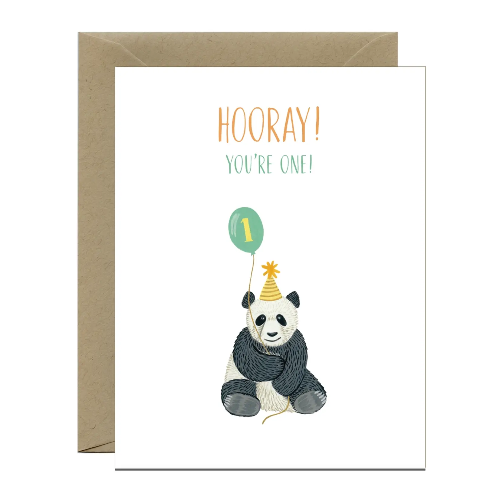 Yeppie Paper Baby Panda First Birthday Card