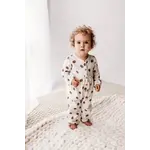 City Mouse Studio Gathered Button Romper- Pinecones