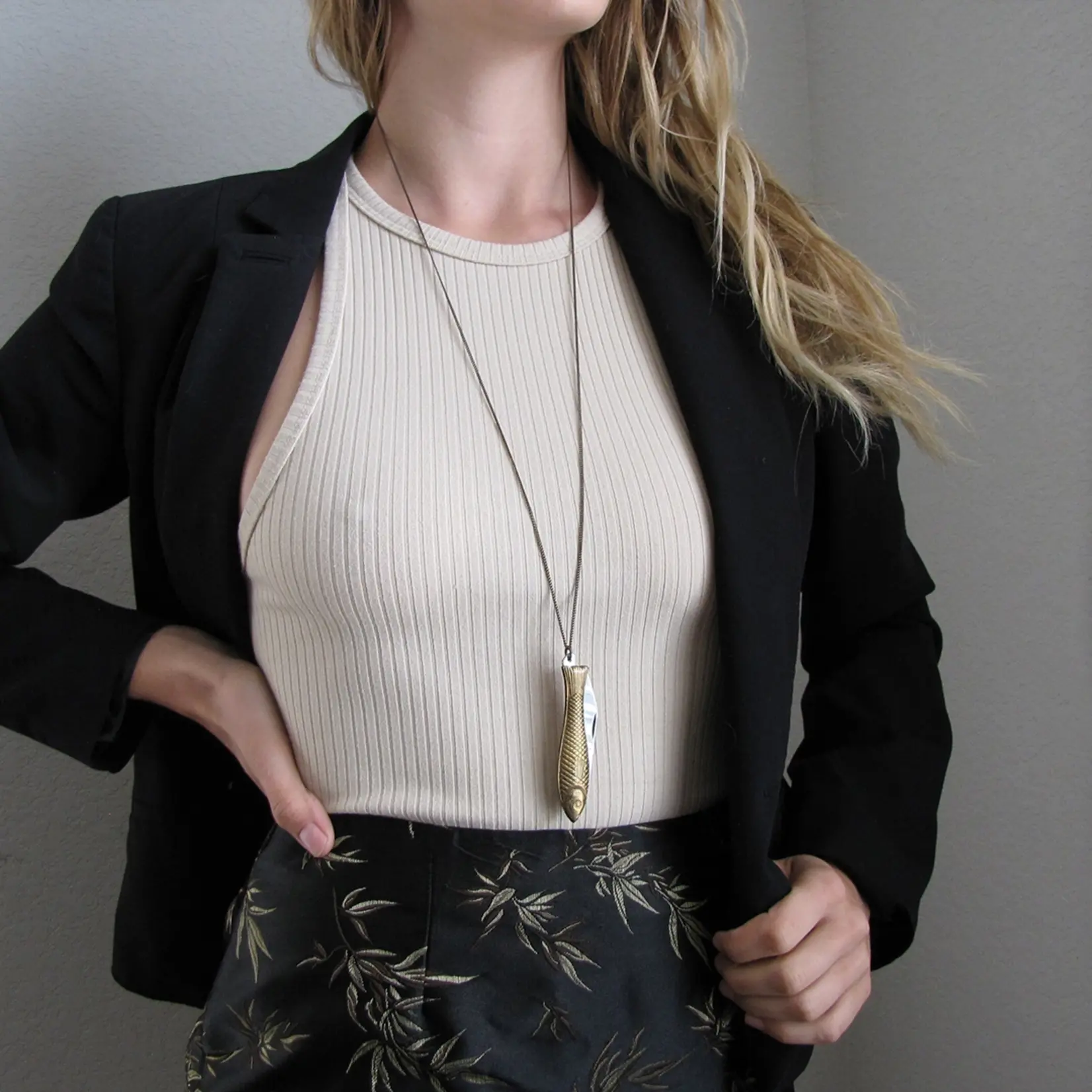 Ornamental Things Fish Knife Necklace