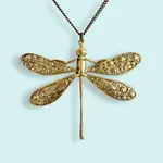 Ornamental Things Golden Dragonfly Necklace