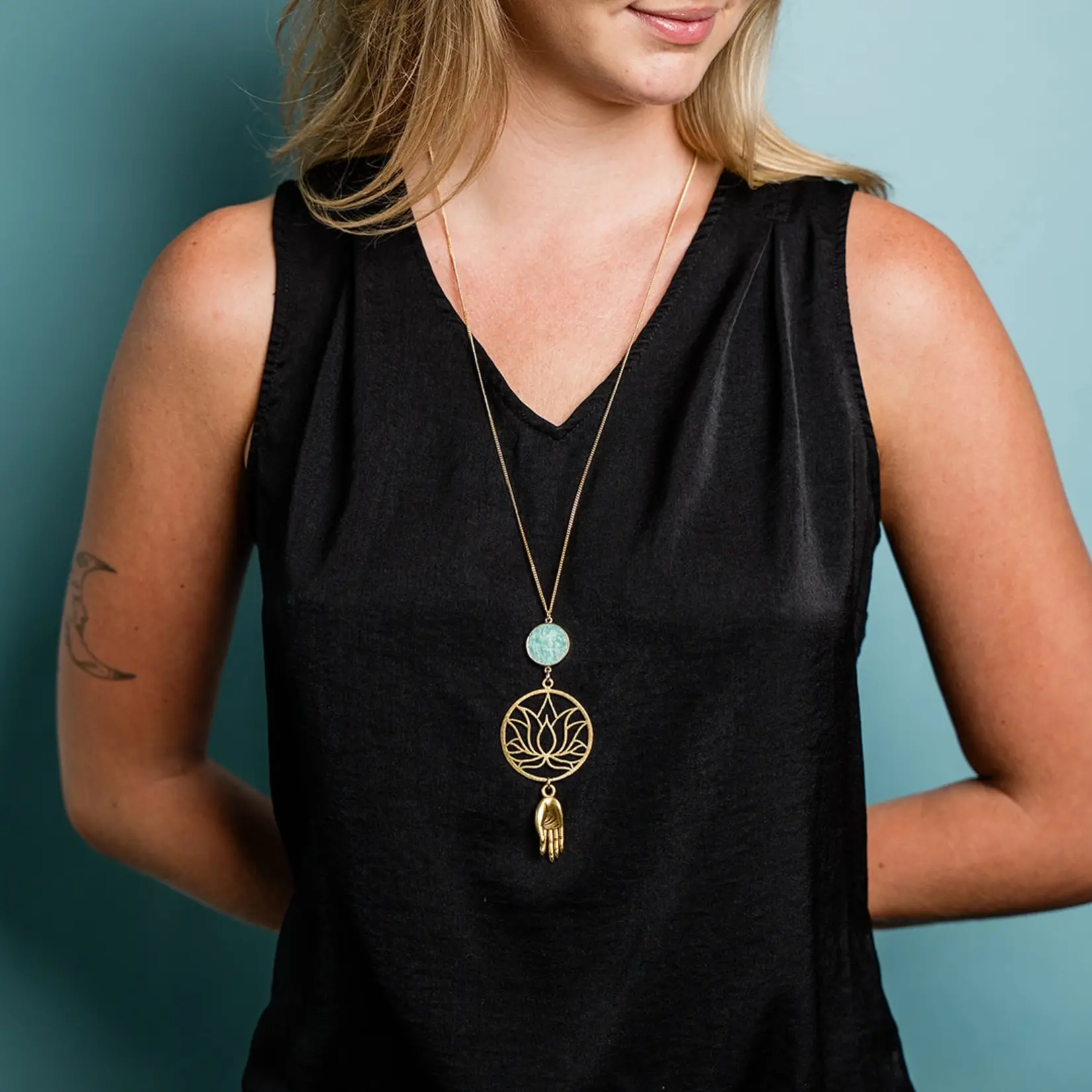 Ornamental Things Lotus Om Necklace