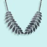 Ornamental Things Silver Leafy Collar Necklace