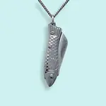 Ornamental Things Small Silver Fish Knife Necklace