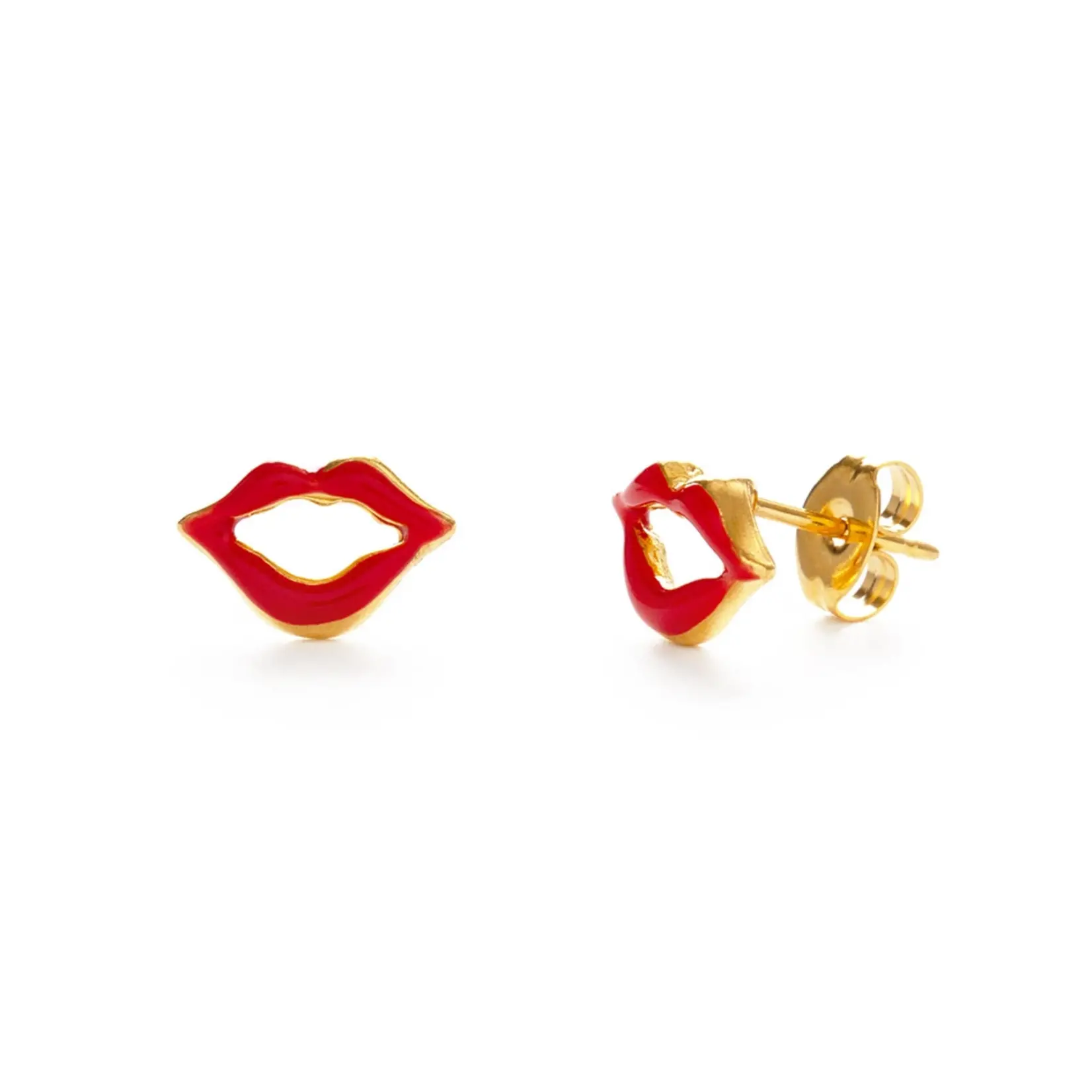 Amano Studio Red Lips Stud Earrings