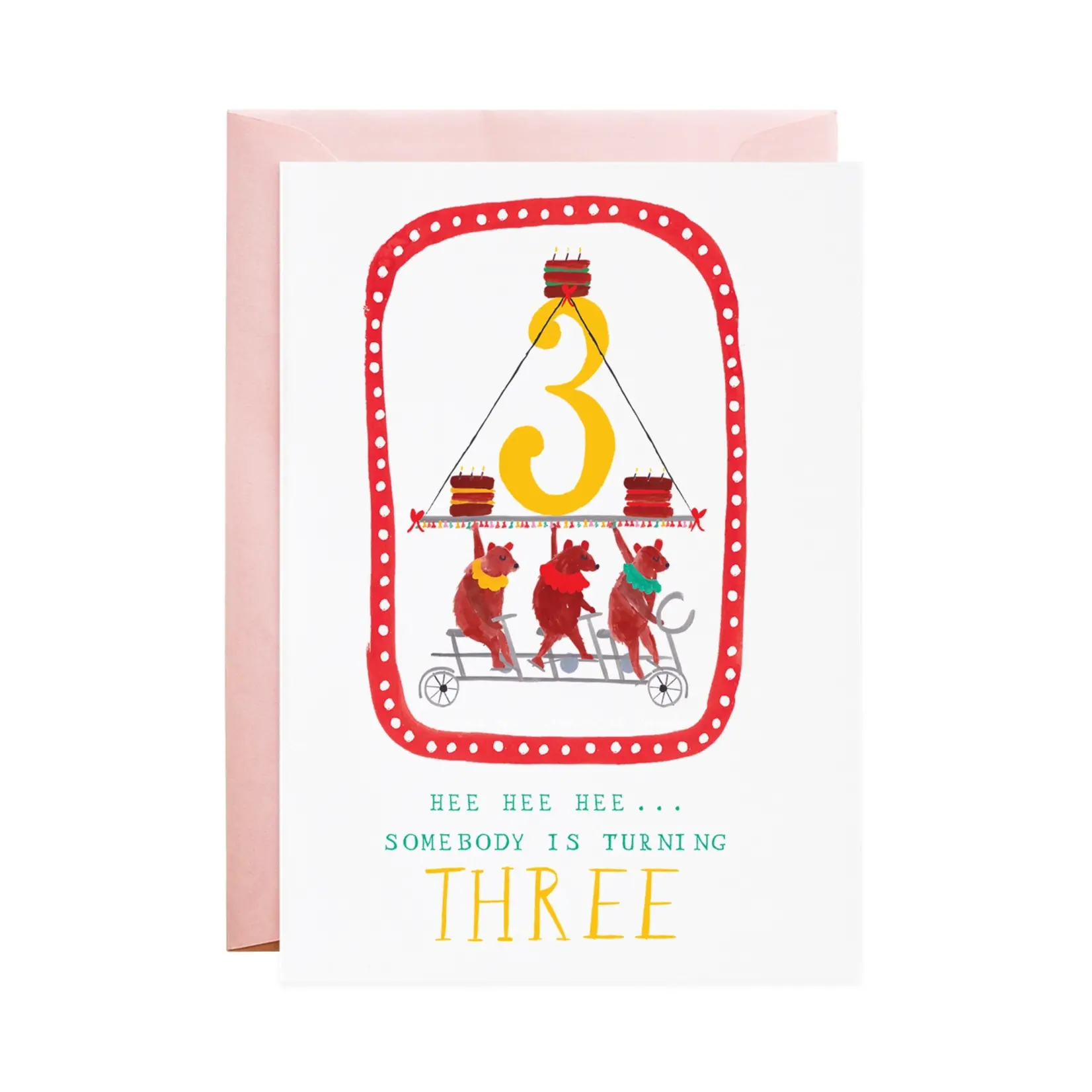 Mr. Boddington's Studio Three Cycling Bears - Birthday Card