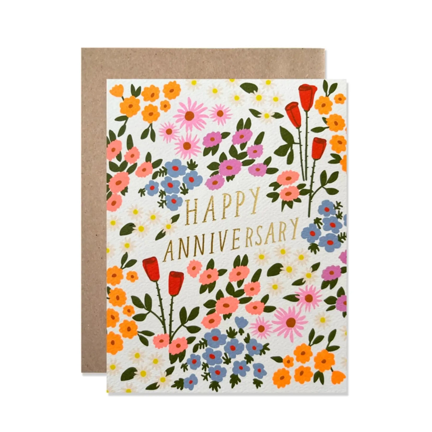 Hartland Cards Anniversary Summer Garden with Gold Foil
