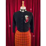 Mischief Made Cat in Sock Cropped Cardigan- Black