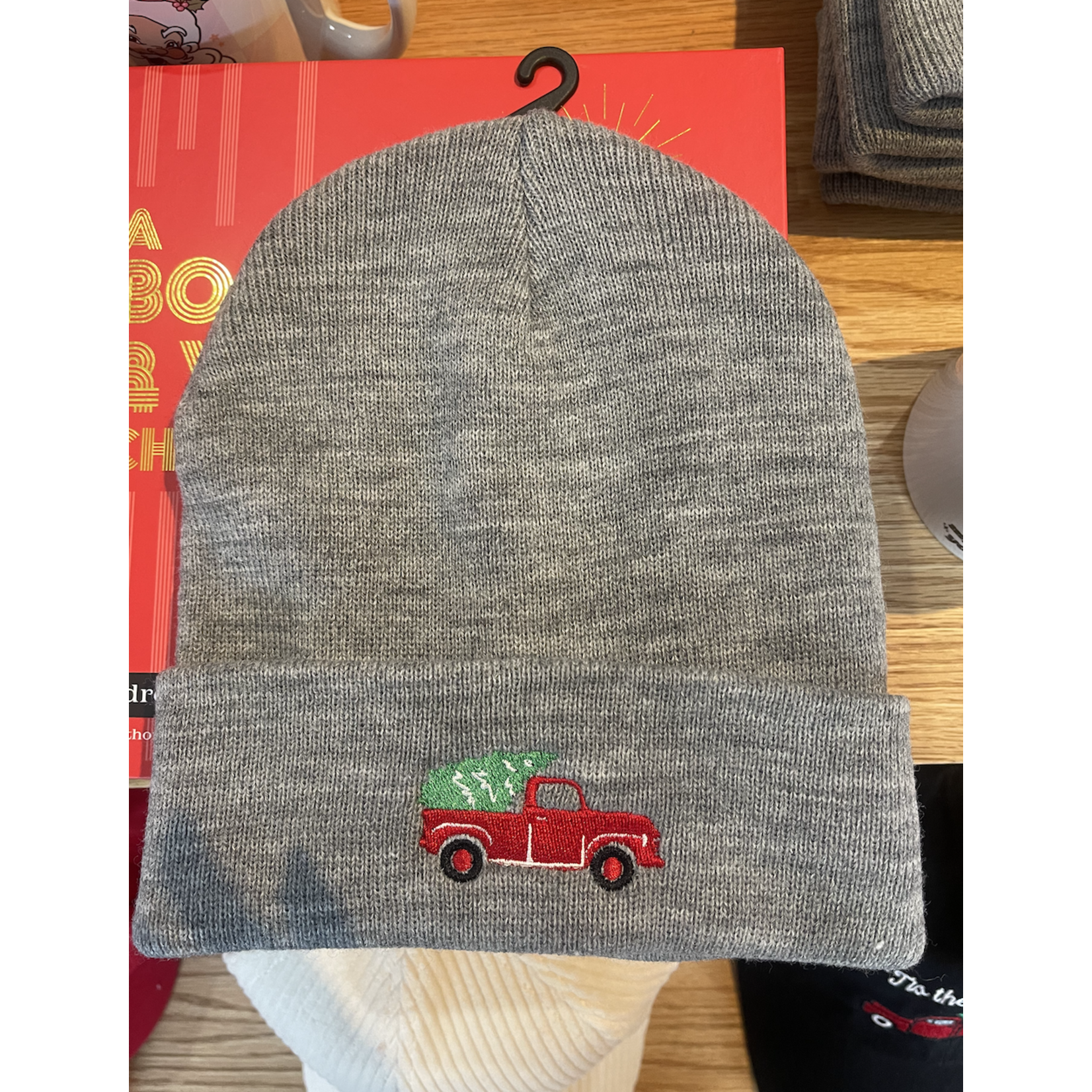 David & Young Christmas Tree Truck Beanie-Grey