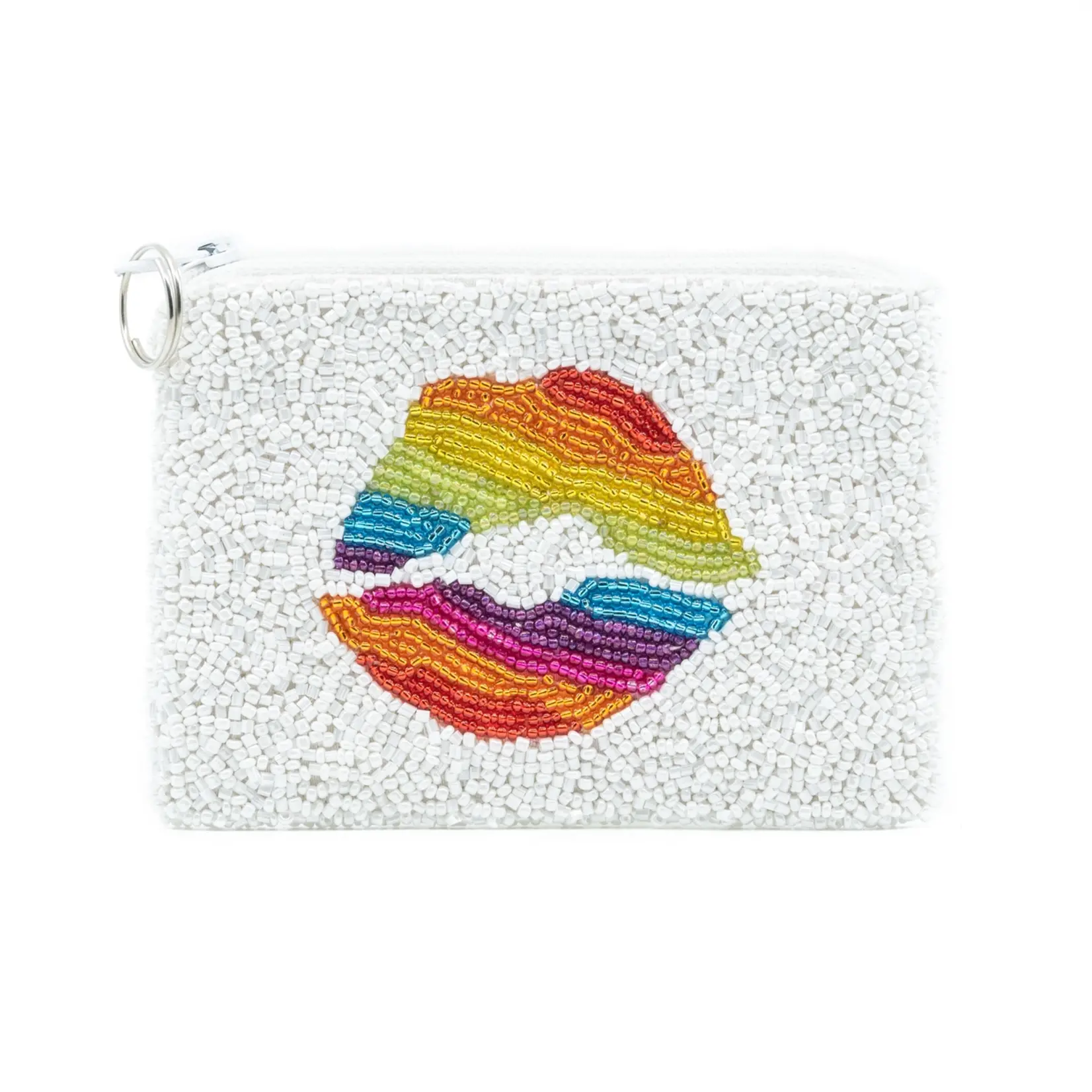 Tiana Designs Bead Coin Purse-Rainbow Lips