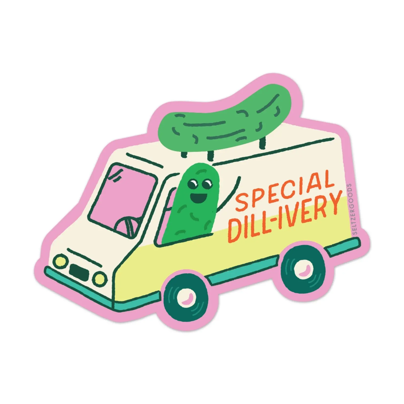 Seltzer Pickle Dillivery Sticker